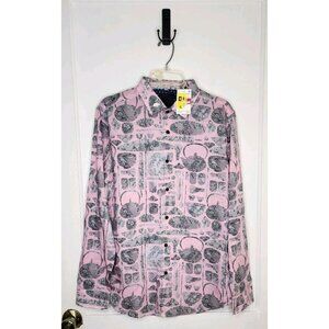 Sz M Lords of Harlech Victor Tea Ceremony Pink Long Sleeved Button Down Shirt